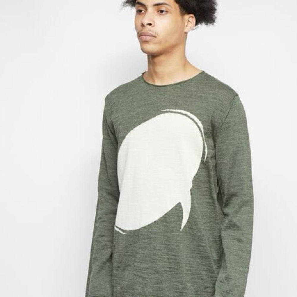 Men's Green Graphic Long Sleeve Shirt